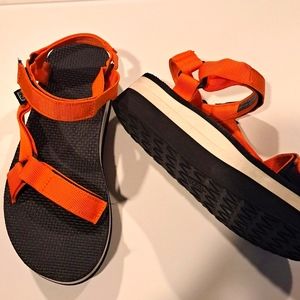 Teva  Black White and Orange Platform Universal Women's Sandals